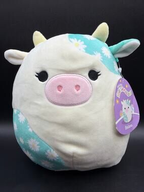 Squishmallows Belana Cow 8 Inch Easter Daisy Floral Teal Plush 2023 With Tag